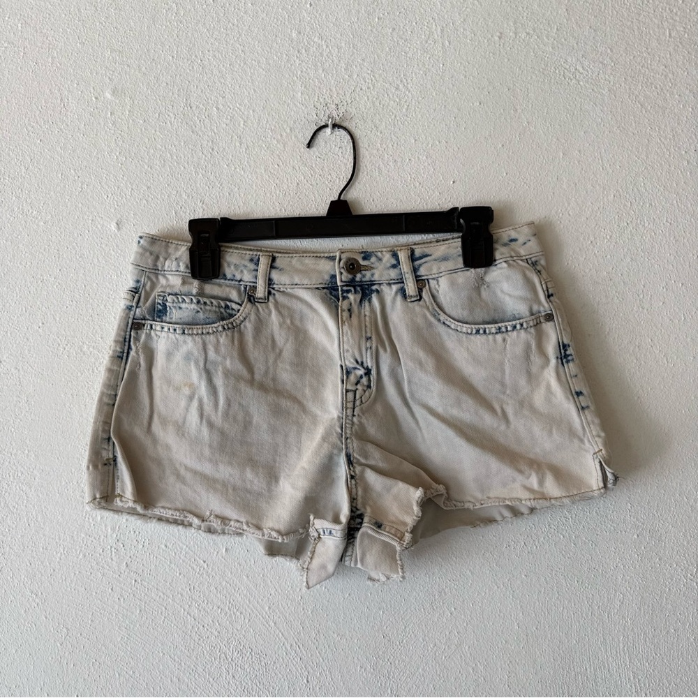 Empyre Acid Wash Denim Cutoff Shorts Size 11 Distressed Raw Hem Festival Y2K